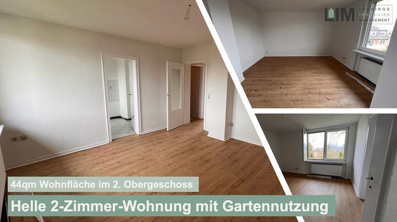 Renovierte und helle 2-Zimmer-Wohnung auf 44 qm mit Gartennutzung